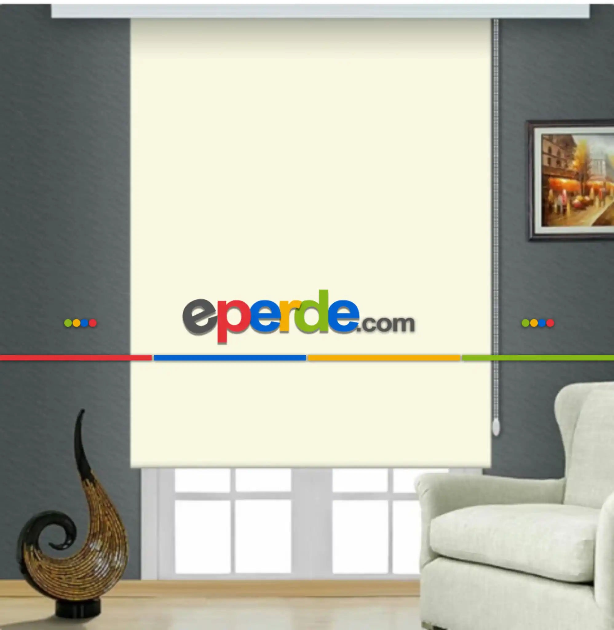 Ekru Blackout Stor Perde