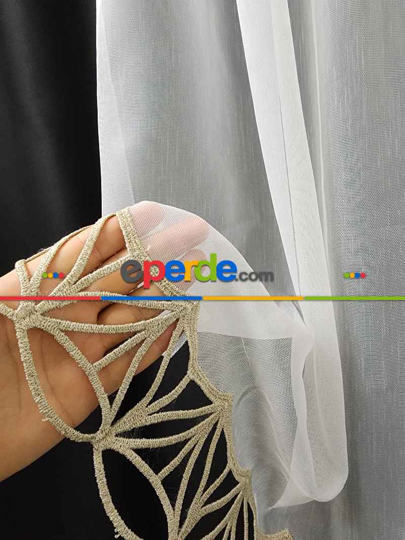 Modern Tarz Tasarım Comely Desen Tül Ütü İstemez