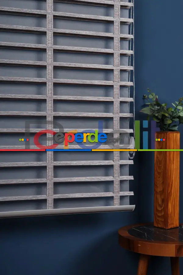 Gri 50mm Silüet Kumaş Jaluzi Perde