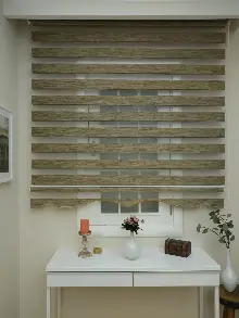 Oturma Odası - Zebra Perde -bambu Zebra (eco Serisi )- Kahve Açık