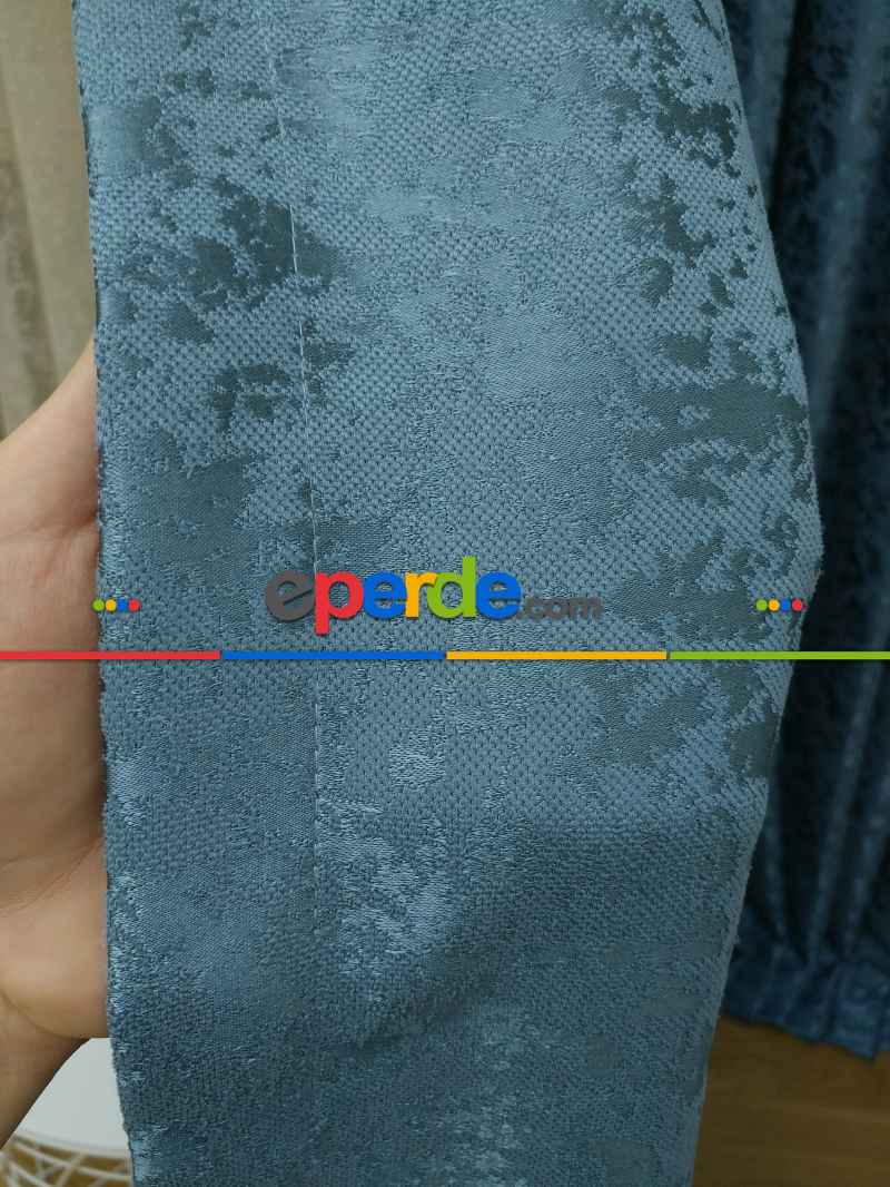 İndigo Duz Jakar Fon Perde (150)- Mavi Doymamış