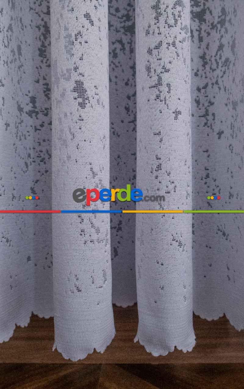 Modern Desenli Beyaz Renkli Örme Tül Perde Yüksek Kalite Bt 1771