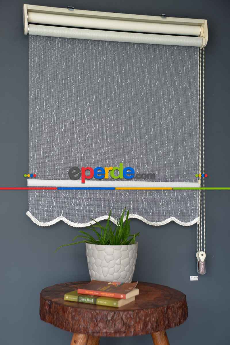 Halim Perdesan Dacuz-91 Beyaz Renk Etekli Veya Eteksiz Çift Mekanizmalı Tül Stor Perde