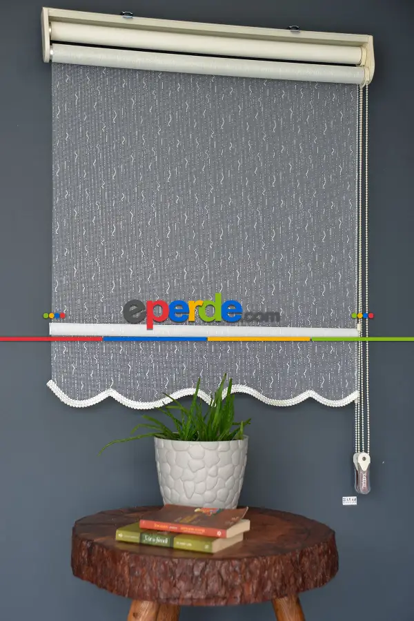 Halim Perdesan Dacuz-91 Beyaz Renk Etekli Veya Eteksiz Çift Mekanizmalı Tül Stor Perde