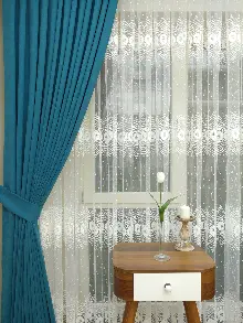 Petrol Rengi Düz Fon Perde (dökümlü Fon)- Petrol Mavisi