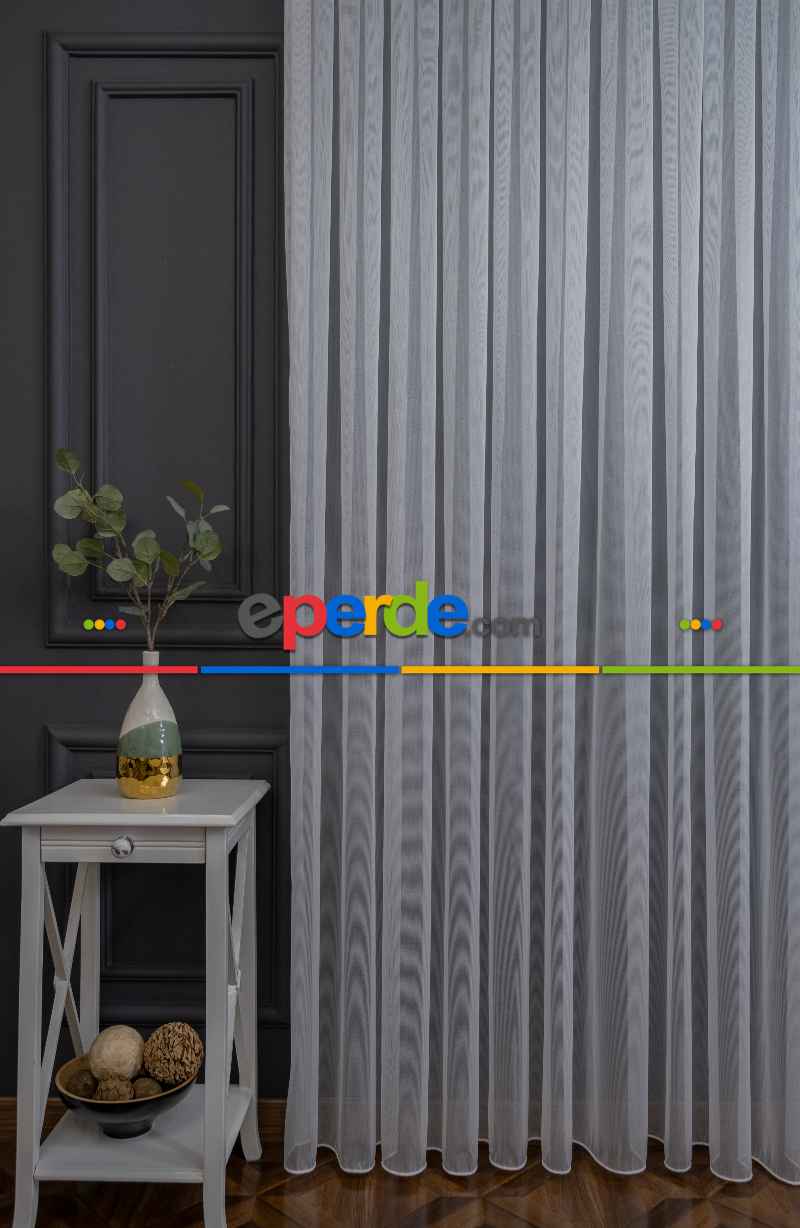 Salon - 2025 Sezonu Düz - Dökümlü Ütü İstemeyen Tül - İtinalı Dikiş Garantisi - Kurşunlu Tül