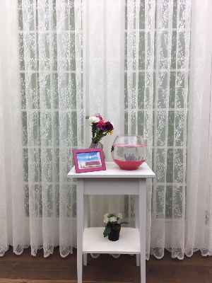 Spor Sarmaşık Desenli Tül Perde - Kruvaze Model Dikiş Seçenekli - Örme Tüldür - Ütü İstemez