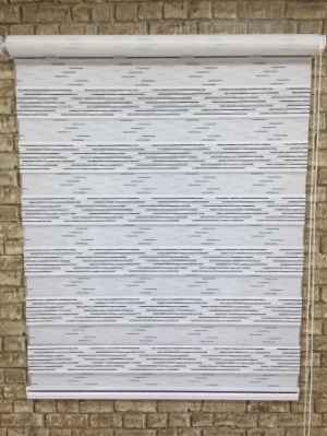 Mutfak - Siyah Krem Simli Lüx Zebra Perde- Siyah-Krem-Gümüş Simli