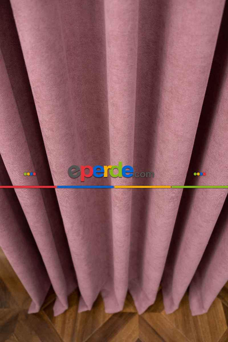 Gül Kurusu Düz Fon Perde Dökümlü Fon Perde