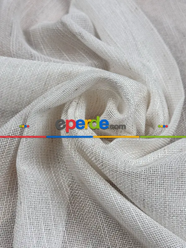 Etek Ucu Damask Nakışlı Düz Tül Perde, Özel Dokuma Premium Seri