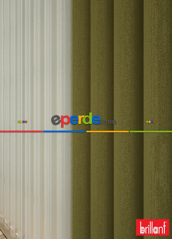 Brillant Akıllı Tül Perde Fıstık Yeşili Tül Dikey Zebra Perde Düz 1. Kalite