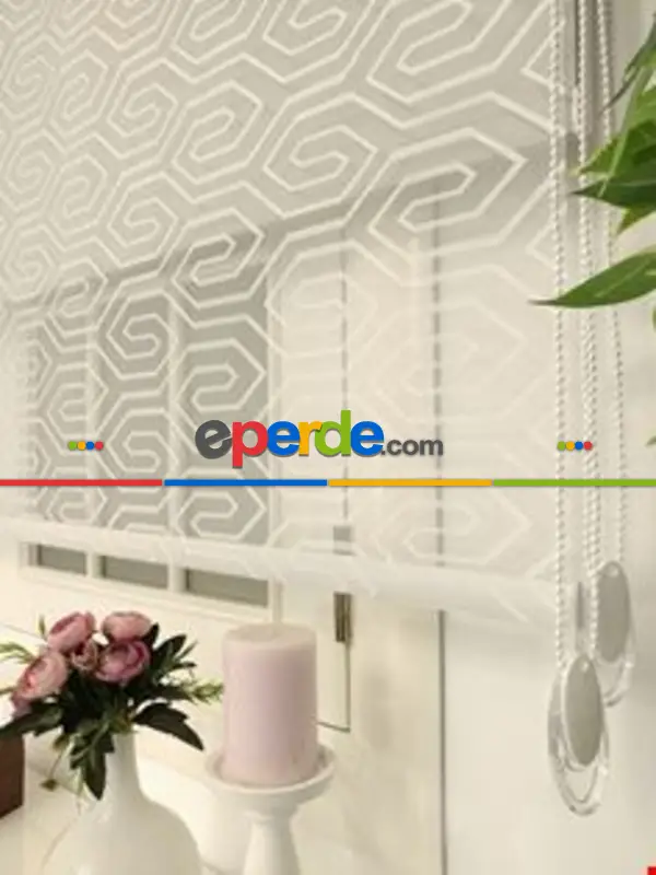 Tül Stor Beyaz Örme Tül Perde 106