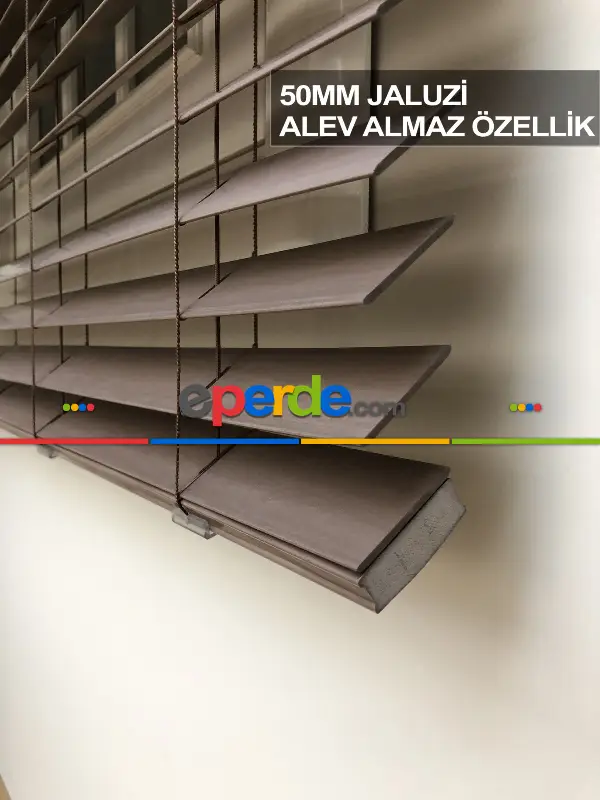 Mutfak Ahşap Jaluzi Perde- Vizon Rengi