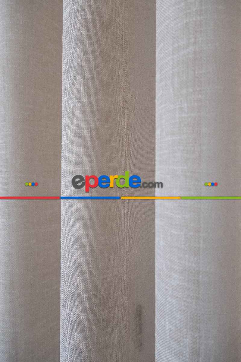 Salon - Sütlü Kahve Zemin Tül Keten Efektli İplikten Ütü İstemez 1.kalite