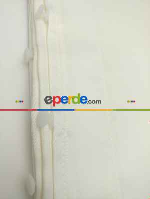 Hazır Ölçülü Atlas Saten Ekru Güneşlik Perde