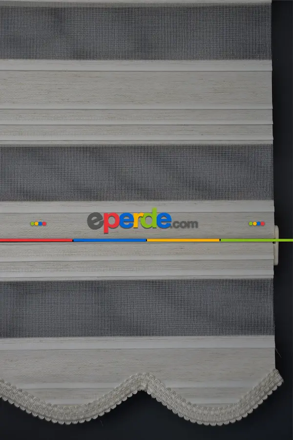 Halim Perdesan Plz-800 Keten & Beyaz Renk Etekli Veya Eteksiz Zebra Stor Perde