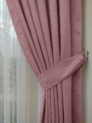 Pembe Düz Fon Perde 180cm En- Pembe
