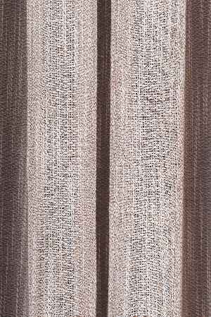 Yeni Sezon Çizgili Ekru Keten Görünümlü Tül Perde