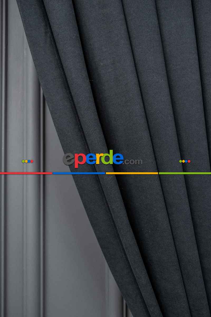 Siyah Düz Fon Perde En Dökümlü Fon Perde