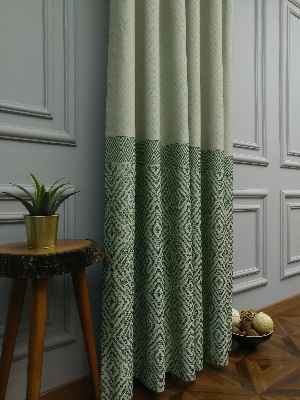 Modern Pano Fon Perde Bantlı Çift Renk - 501- Yeşil-bej-haki