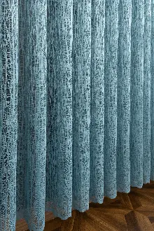 Yatak Odası - Mint Turkuaz Renk Yanki Tiyatro Kruvaze Model Tül Yanki Tül Camkırığı Tül