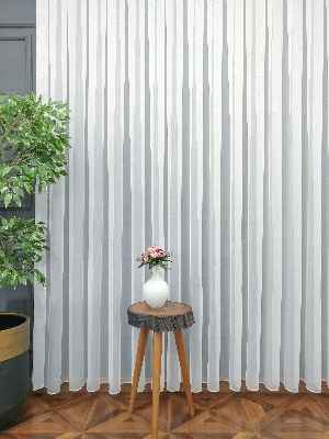 Özel Bambu Keten Tül Perde- Ekru