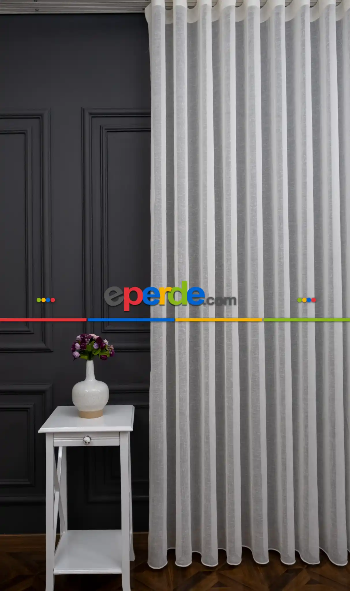 Keten Tül Ütü İstemez Dökümlü Tül - İtinalı Dikiş - S Pile