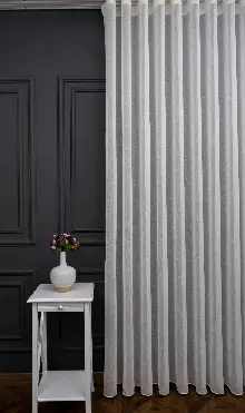 Yatak Odası - Keten Tül Ütü İstemez Dökümlü Tül - İtinalı Dikiş - S Pile