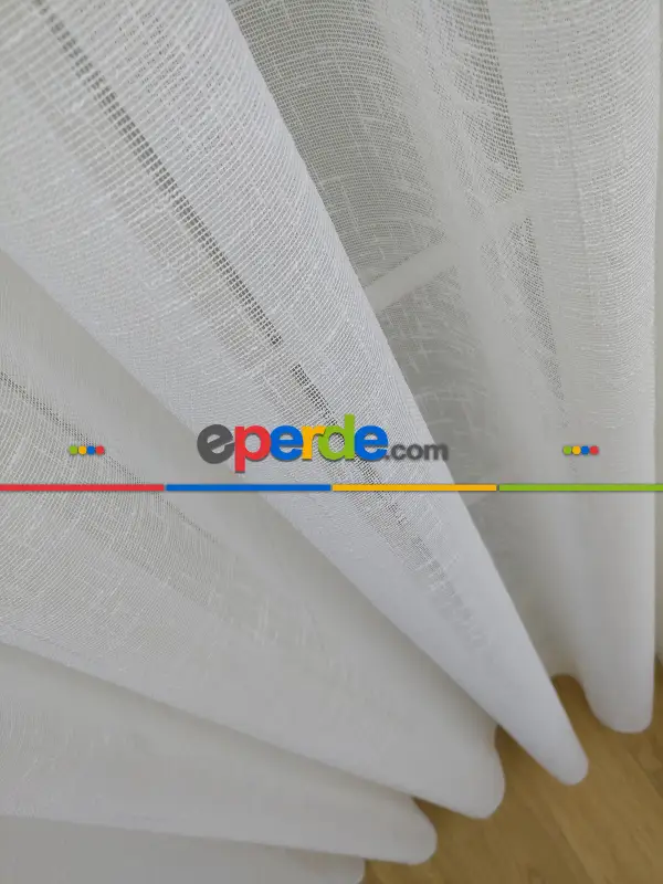 Tül Perde 4 Farklı Desen %35 Extra İndirim Sınırlı Stok 1/3 Sık Pile Seçeneği- Ekru 125cm X 260cm 