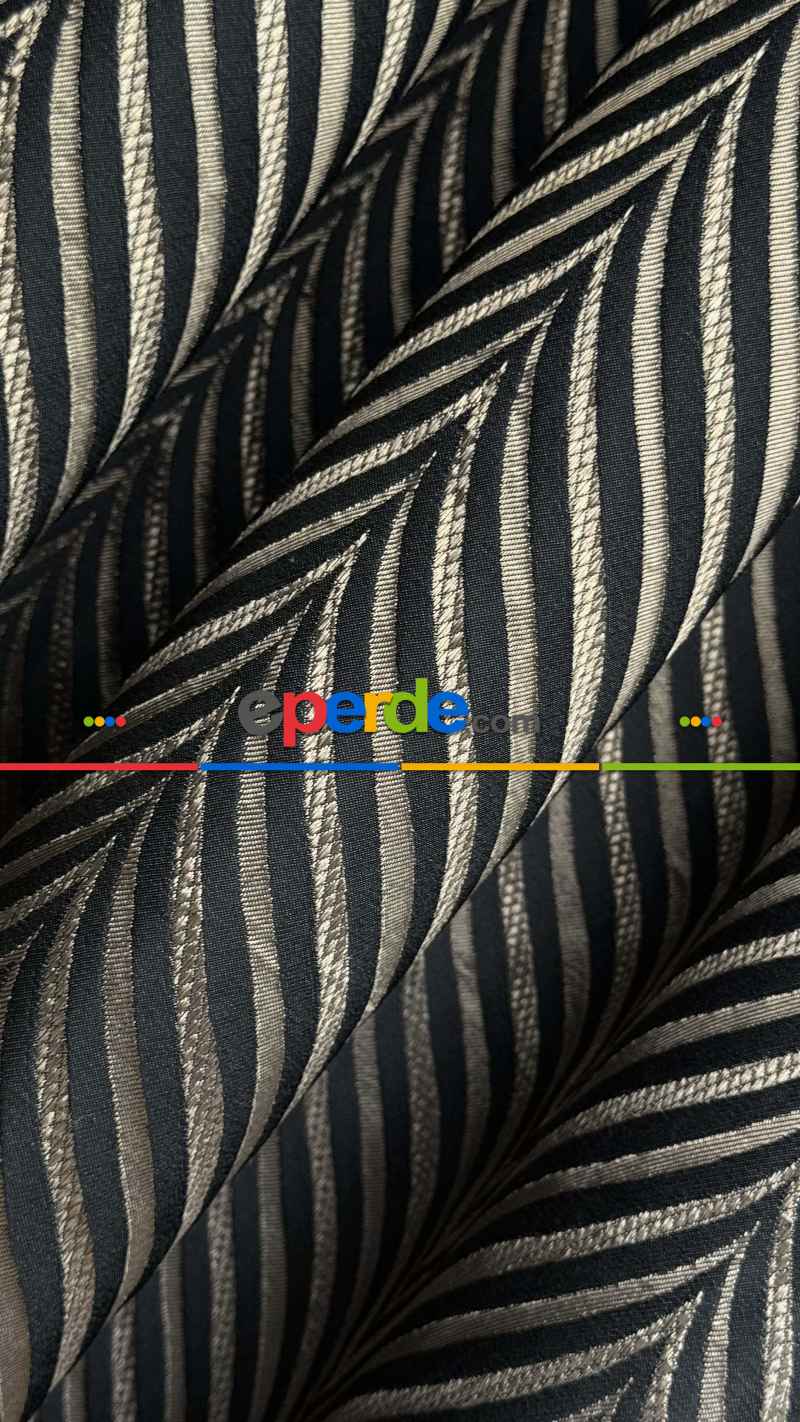 Siyah Gold Altın Premium Jakar Dokuma Pano Fon Perde - Gramajlı