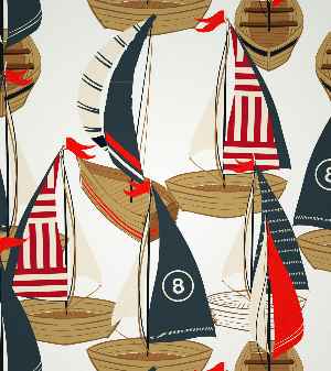 Denizci Desenli Baskılı Stor Perde- Çok Renkli