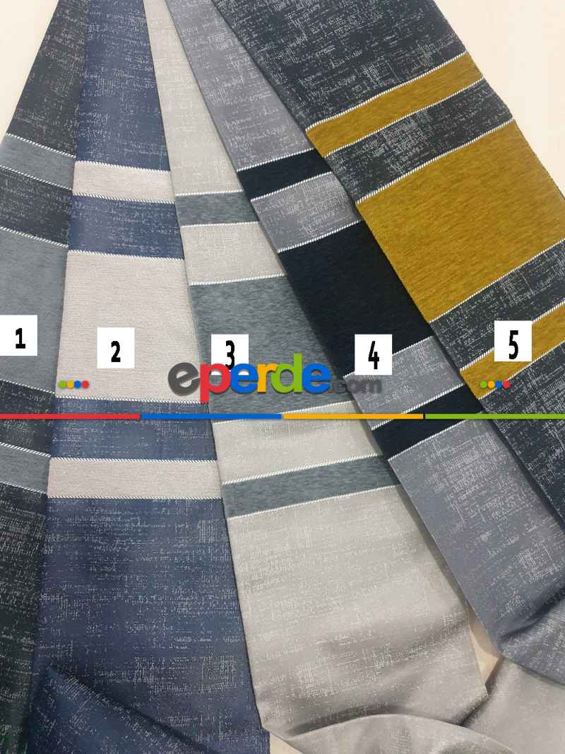 Geniş Enli Jakarlı Dokuma Salon Yatak Odası Lüks Perdeler 5 Renk Seçenekli