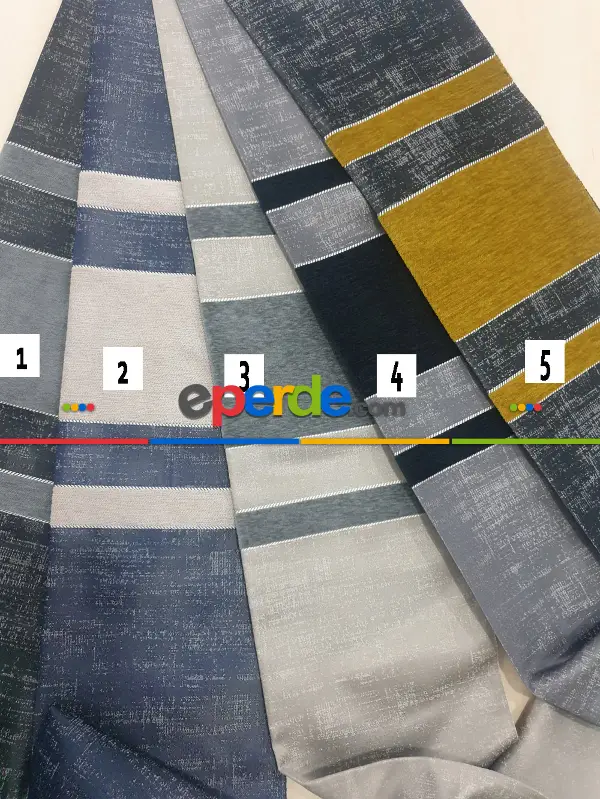 Yatak Odası - Geniş Enli Jakarlı Dokuma Salon Yatak Odası Lüks Perdeler 5 Renk Seçenekli