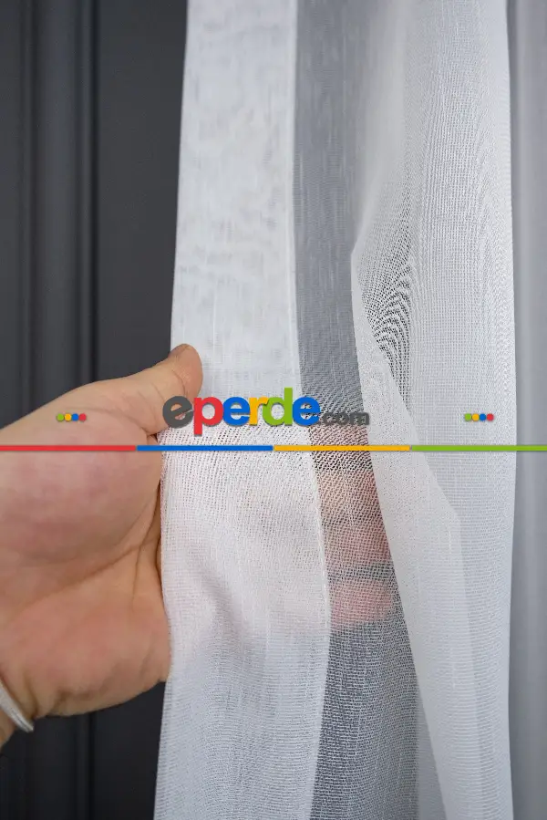 Salon Tül Modelleri - Lüx Ttm Bambu Tül Dökümlü Tül Ekru