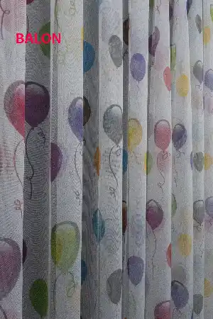 Çocuk Odası - Balon Desenli Modern Tül Perde - Elit Ürün