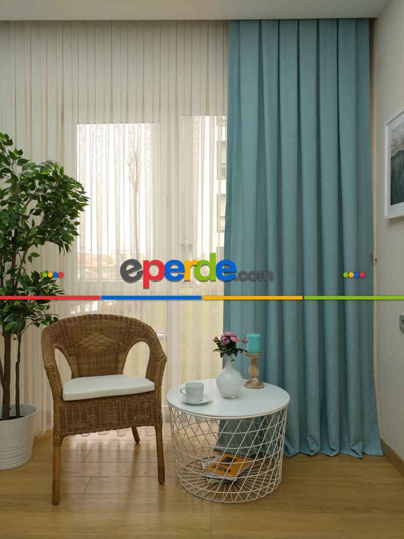 Oturma Odası - Soft Mint Fon Perde (150)- Mint