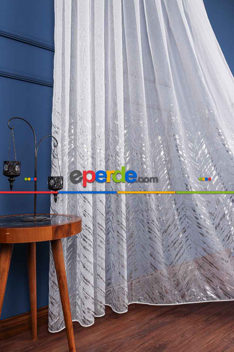 Salon - Siyah Yüksek Kalite Armür Dokuma Ttm Zemin Kaplamalı Tül Perde