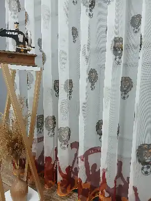 Galatasaray Ultraslan Cimbom Taraftar Sarı Kırmızı Tül Perde