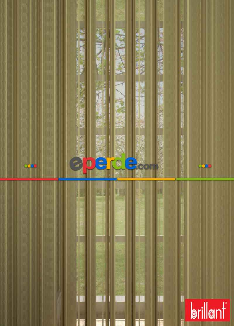 Brillant Akıllı Tül Perde Hardal Renkli Tül Dikey Zebra Perde Düz 1. Kalite