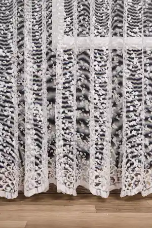 Etek Damask Desenli Örme Tül Perde Pa 7128