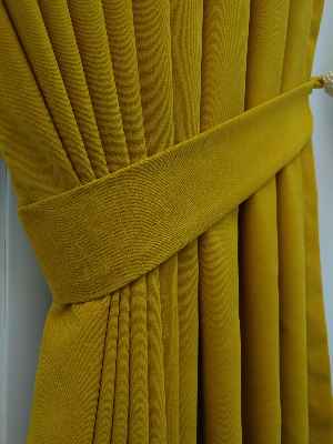 %25 İndirimli!!! Hardal Sarısı Düz Fon Perde(fon Demiri Hediyeli)- Hardal Sarısı