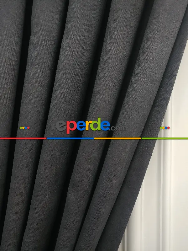 Arzenen Birinci Sınıf Kalite Kadife Dokulu Tek Kanat Fon Perde.- Antrasit