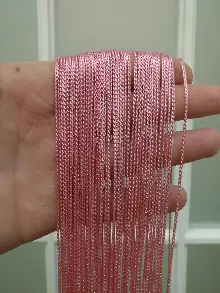 İp Perde - İnce Zincir Serisi İp Perde (beyaz, Krem, Gri, Kırmızı, Bordo, Siyah, Mavi, Pembe, Sarı)- Pembe