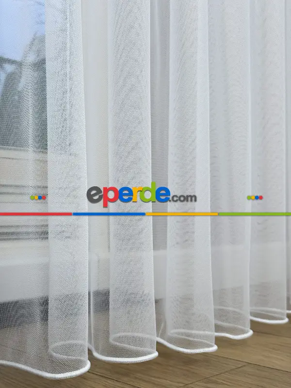 Salon - Ekru Grek Düz Tül Perde, Ütü İstemeyen Tül