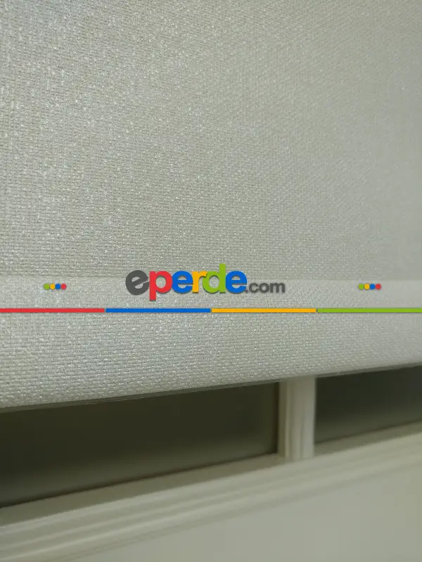 Stor Perde Pastel Simli Serisi (pvc Kaplama) Kalın Dokulu- Krem İnci