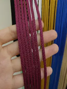 Mutfak İp Perde - Bordo Rengi İp Perde Jumbo Zincir Serisi- Bordo