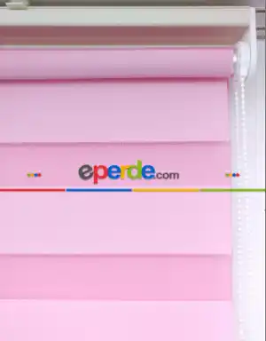 Yatak Odası - Pembe Bambu Zebra Perde- Pembe