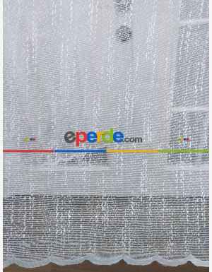 Yağmur Damlası Örme Tül- Ekru