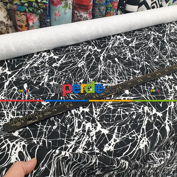 Yatak Odası - Siyah Beyaz Çizgi Desenli Fon Perde Evm717 Kumaşı Kalındır Duck Bezi Değildir- Siyah-Beyaz