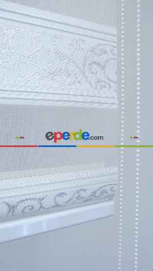 Salon Zebra Perde - Jakarlı Zebra Perde Bdz-18- Beyaz